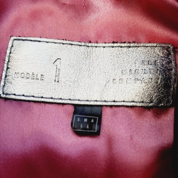 Modele 1 LA Denim Y2K Cyber Streetwear Patent Leather Trim Jacket S - Picture 6 of 7